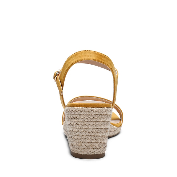 Open Toe Espadrille Wedge Sandals - YELLOW - 3